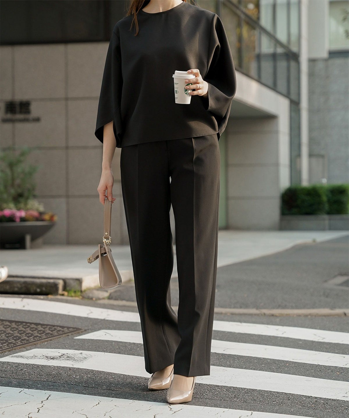 ドルマンスリーブ ブラウス レディース トップス おしゃれ アイボリー サックス ネイビー ブラック M