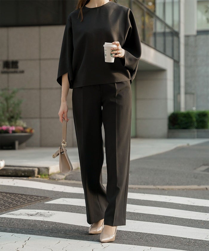 ドルマンスリーブ ブラウス レディース トップス おしゃれ アイボリー サックス ネイビー ブラック M