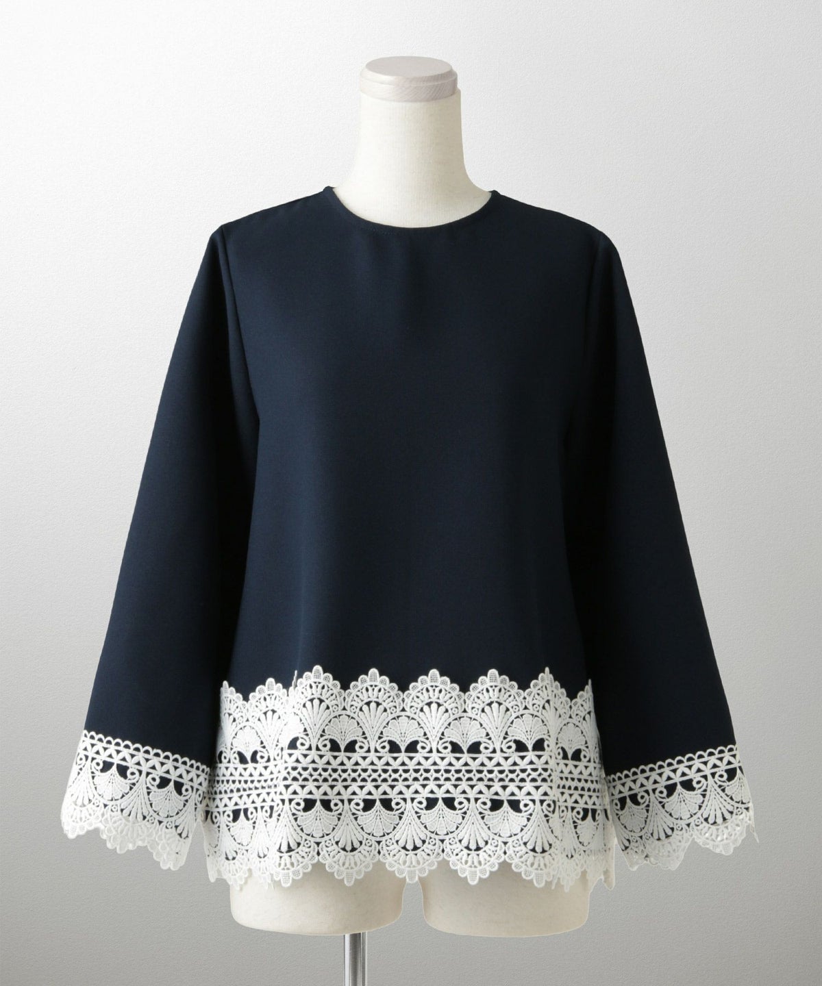 レースコンビ トップス トップス レディース ブラウス オフィス きれいめ かわいい 大人 ホワイト ネイビー ブラック M