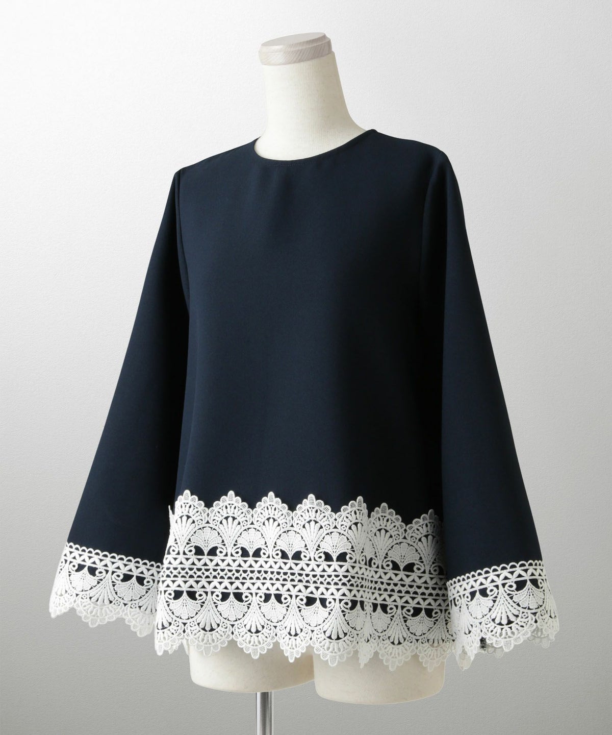 レースコンビ トップス トップス レディース ブラウス オフィス きれいめ かわいい 大人 ホワイト ネイビー ブラック M