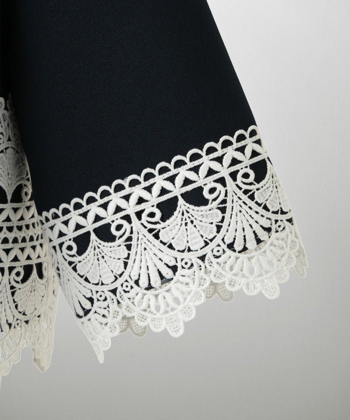 レースコンビ トップス トップス レディース ブラウス オフィス きれいめ かわいい 大人 ホワイト ネイビー ブラック M