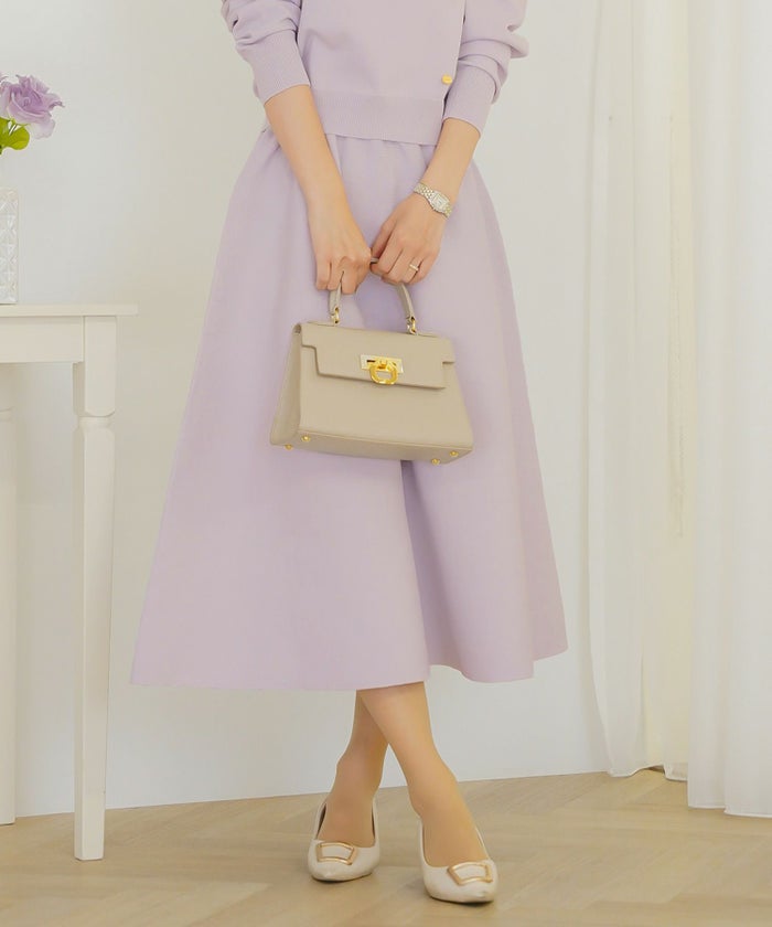 ボトムス スカート フレア ボリューム ゴム ウエストゴム 上品 エレガント フェミニン シンプル きれい