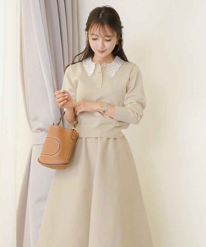 ボトムス スカート フレア ボリューム ゴム ウエストゴム 上品 エレガント フェミニン シンプル きれい