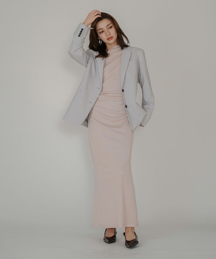 カットソー タイト オフショル ドレス ロングワンピ 前撮り 乾坤式 参列 二次会 パーティ ディナーラウンジ 女性らしい モテワンピ デートコーデ 大人 ディナー あざと可愛い 肌見せ 韓国風 綺麗め 細見え カジュアル スタイル盛れ KINO THE KEI