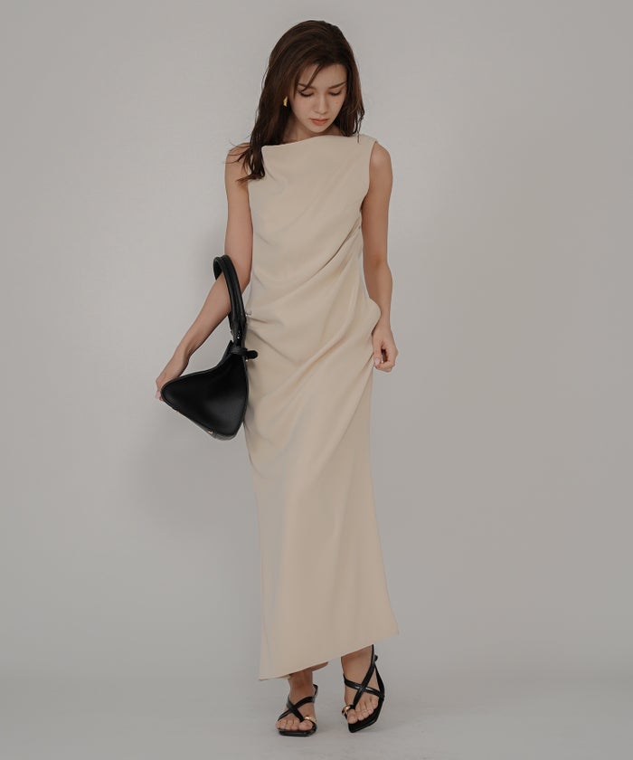 ドレス ロングワンピ 前撮り 乾坤式 参列 二次会 パーティ ディナーラウンジ 女性らしい モテワンピ デートコーデ 大人 ディナー あざと可愛い 肌見せ 韓国風 綺麗め 細見え カジュアル スタイル盛れ KINO THE KEI