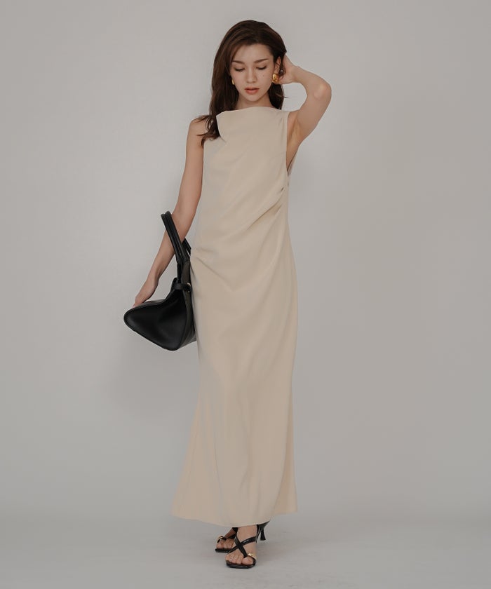 ドレス ロングワンピ 前撮り 乾坤式 参列 二次会 パーティ ディナーラウンジ 女性らしい モテワンピ デートコーデ 大人 ディナー あざと可愛い 肌見せ 韓国風 綺麗め 細見え カジュアル スタイル盛れ KINO THE KEI