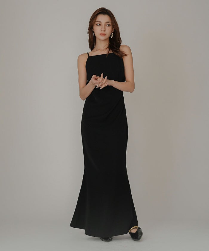 ドレス ドレープワンピ ロングワンピ パックオープン 背中開き 前撮り 乾坤式 参列 二次会 パーティ ディナーラウンジ 女性らしい タイト モテワンピ デートコーデ 大人 ディナー あざと可愛い 肌見せ 韓国風 綺麗め 細見え カジュアル スタイル盛れ KINO THE KEI