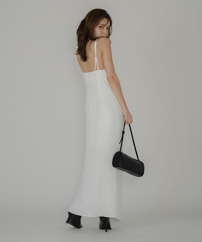 ドレス ドレープワンピ ロングワンピ パックオープン 背中開き 前撮り 乾坤式 参列 二次会 パーティ ディナーラウンジ 女性らしい タイト モテワンピ デートコーデ 大人 ディナー あざと可愛い 肌見せ 韓国風 綺麗め 細見え カジュアル スタイル盛れ KINO THE KEI