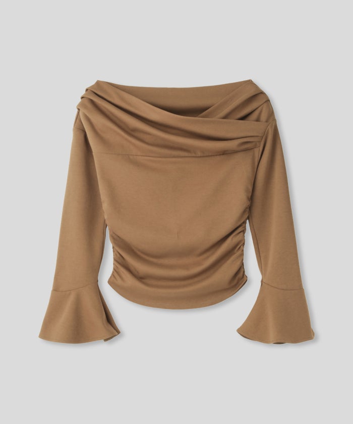 骨スト 短丈トップス オフショル Vネック モテニット ベルスリーブ カットソー デートコーデ ディナー 大人 あざと可愛い タイトトップス 肌見せ 韓国風 綺麗め 細見え カジュアル KINO THE KEI