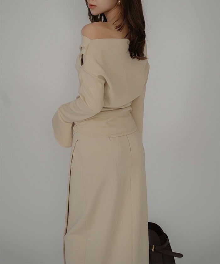 ナロースカート 骨スト ロングスカート タイトスカート モテニット カットソー デートコーデ ディナー 大人 あざと可愛い 肌見せ 韓国風 綺麗め 細見え カジュアル ウエストカバー お腹周りカバー らくちん KINO THE KEI