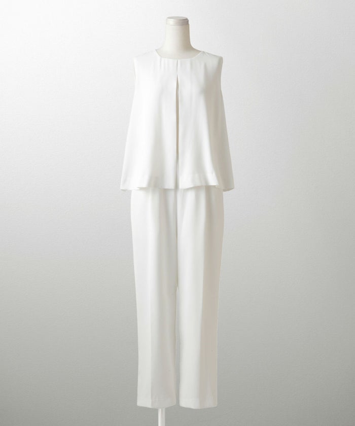 フレアヘム オールインワン レディース ファッション オケージョン ホワイト ブラック M