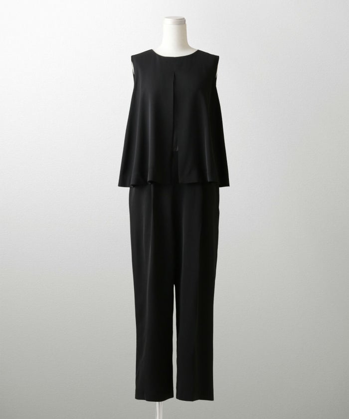 フレアヘム オールインワン レディース ファッション オケージョン ホワイト ブラック M