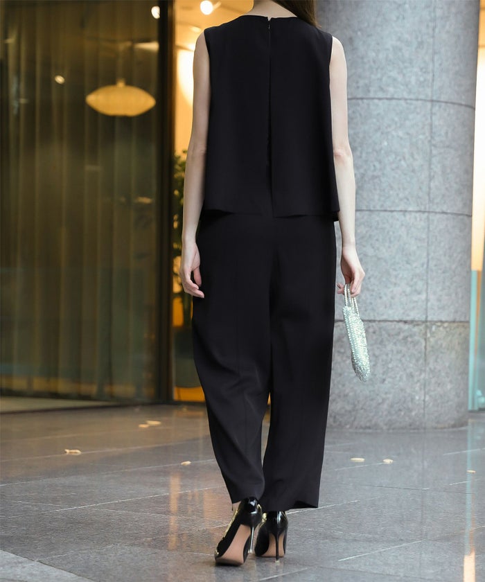 フレアヘム オールインワン レディース ファッション オケージョン ホワイト ブラック M