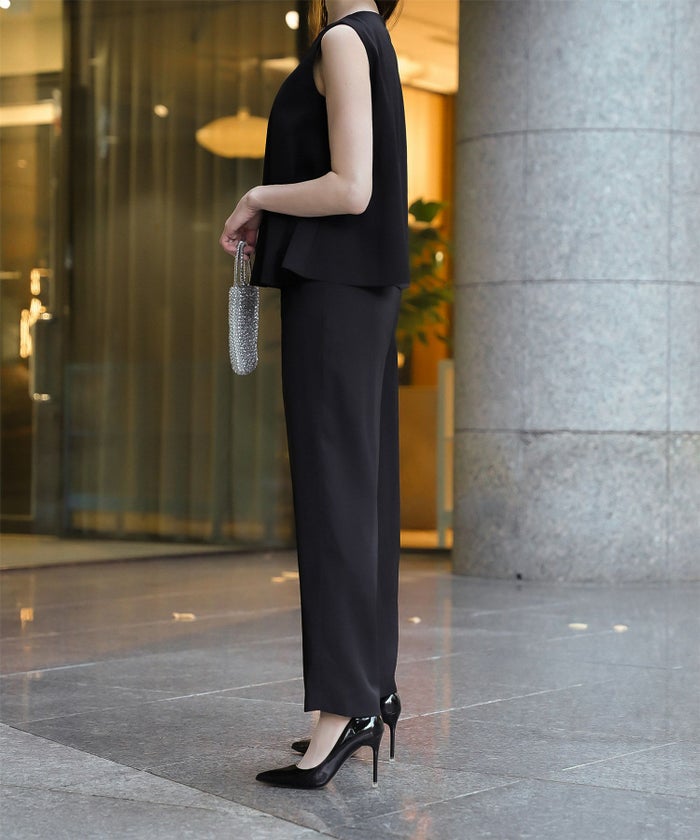 フレアヘム オールインワン レディース ファッション オケージョン ホワイト ブラック M