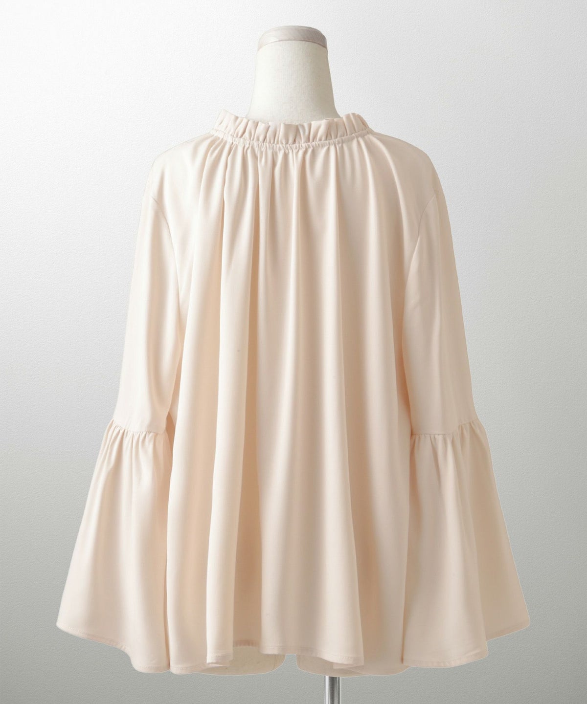 2way フリルネック ベルスリーブ ブラウス フォーマル オケージョン 洗える ホワイト ピンクベージュ ネイビー M