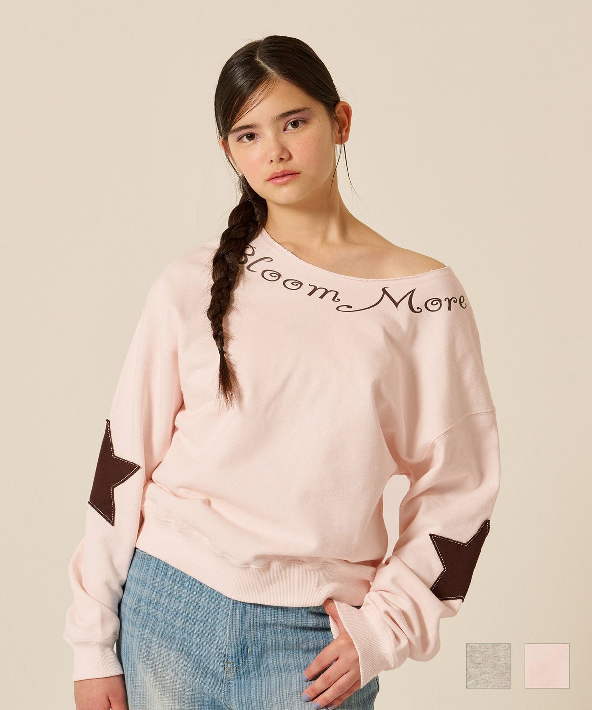 オフショル/スウェット/スター