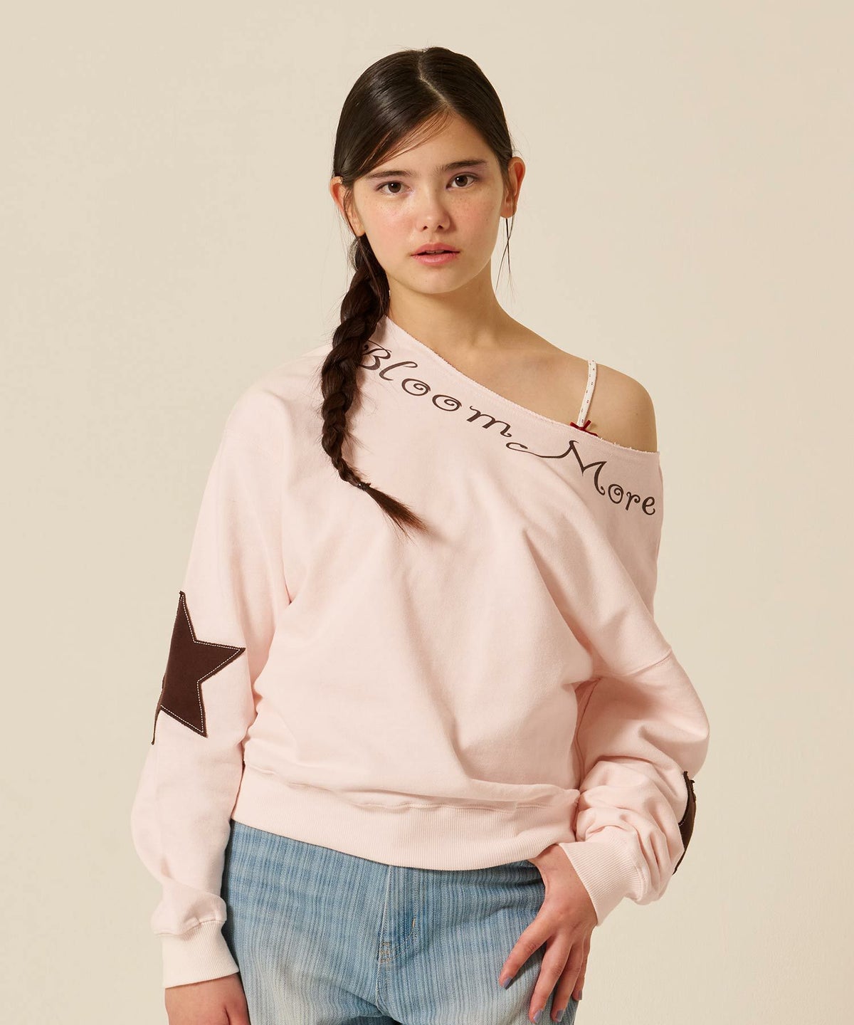 オフショル/スウェット/スター