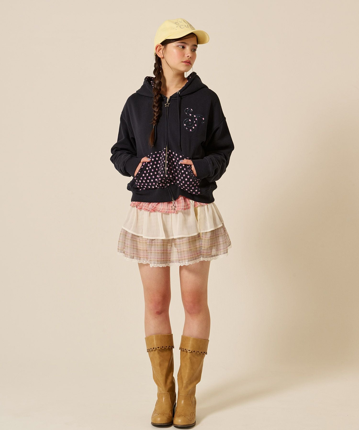 シフォン フリル ラップ レイヤード ショートパンツ TINA：JOJUN 全2色