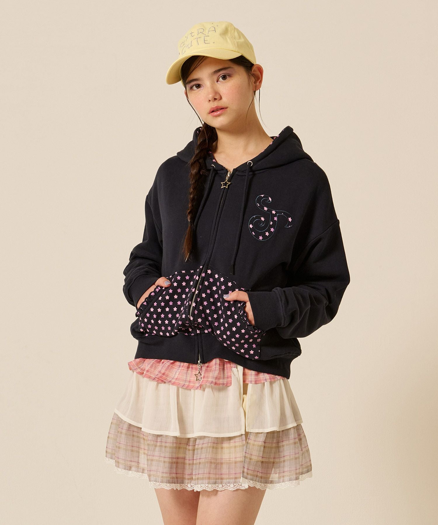 シフォン フリル ラップ レイヤード ショートパンツ TINA：JOJUN 全2色