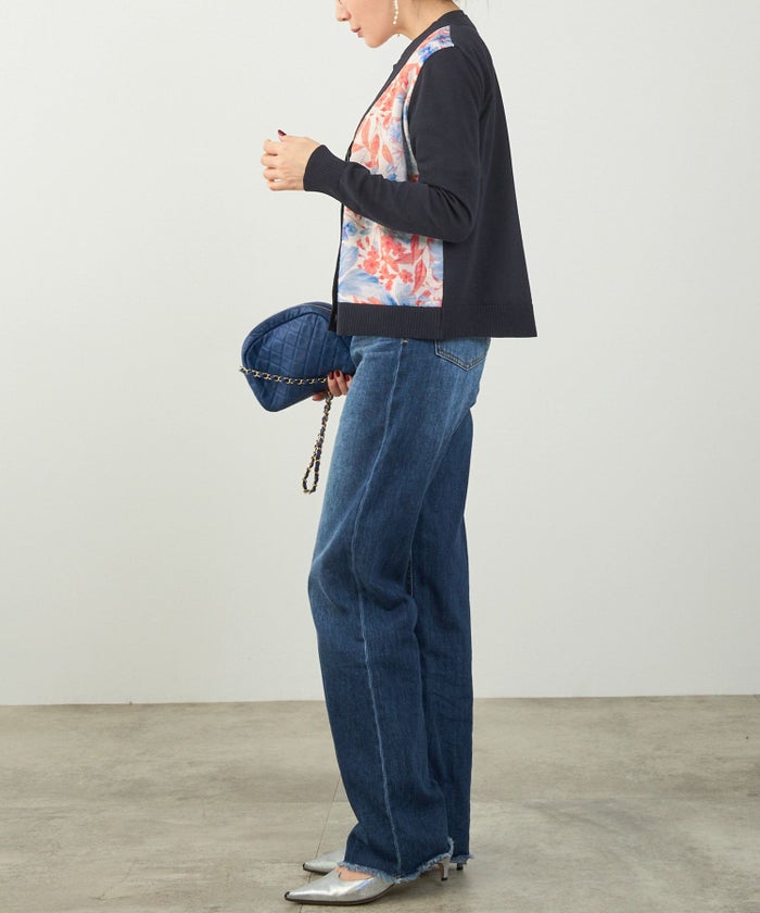 手洗い可 日本製 アンサンブル対応 秋冬春 長袖 可愛い 上品 きれいめ オフィス 柄 フェミニン ジョイントスペース