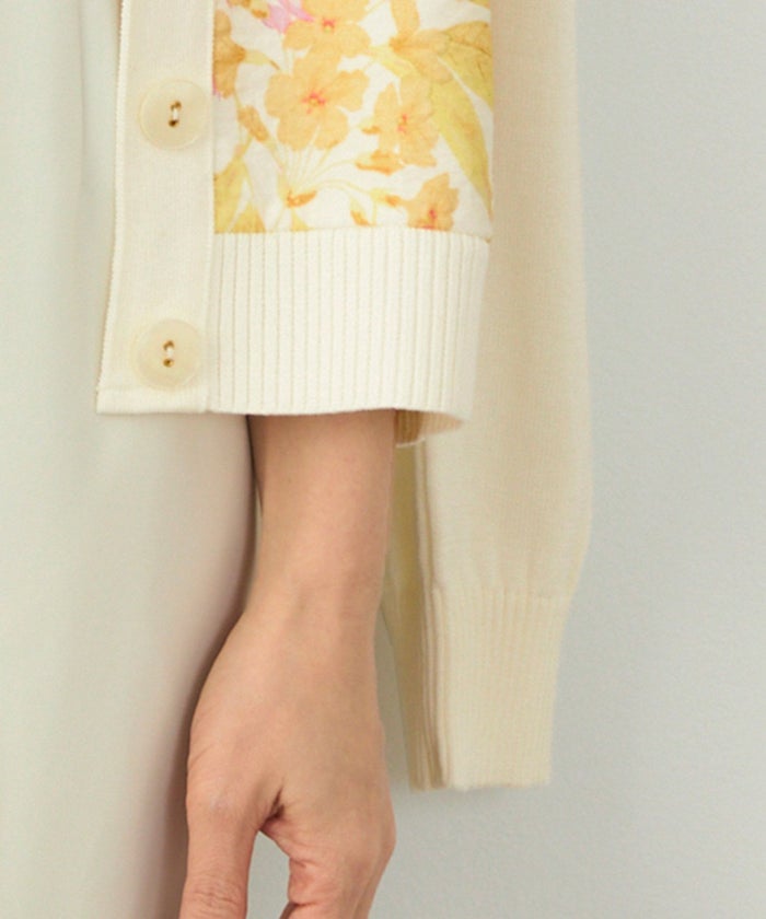 手洗い可 日本製 アンサンブル対応 秋冬春 長袖 可愛い 上品 きれいめ オフィス 柄 フェミニン ジョイントスペース