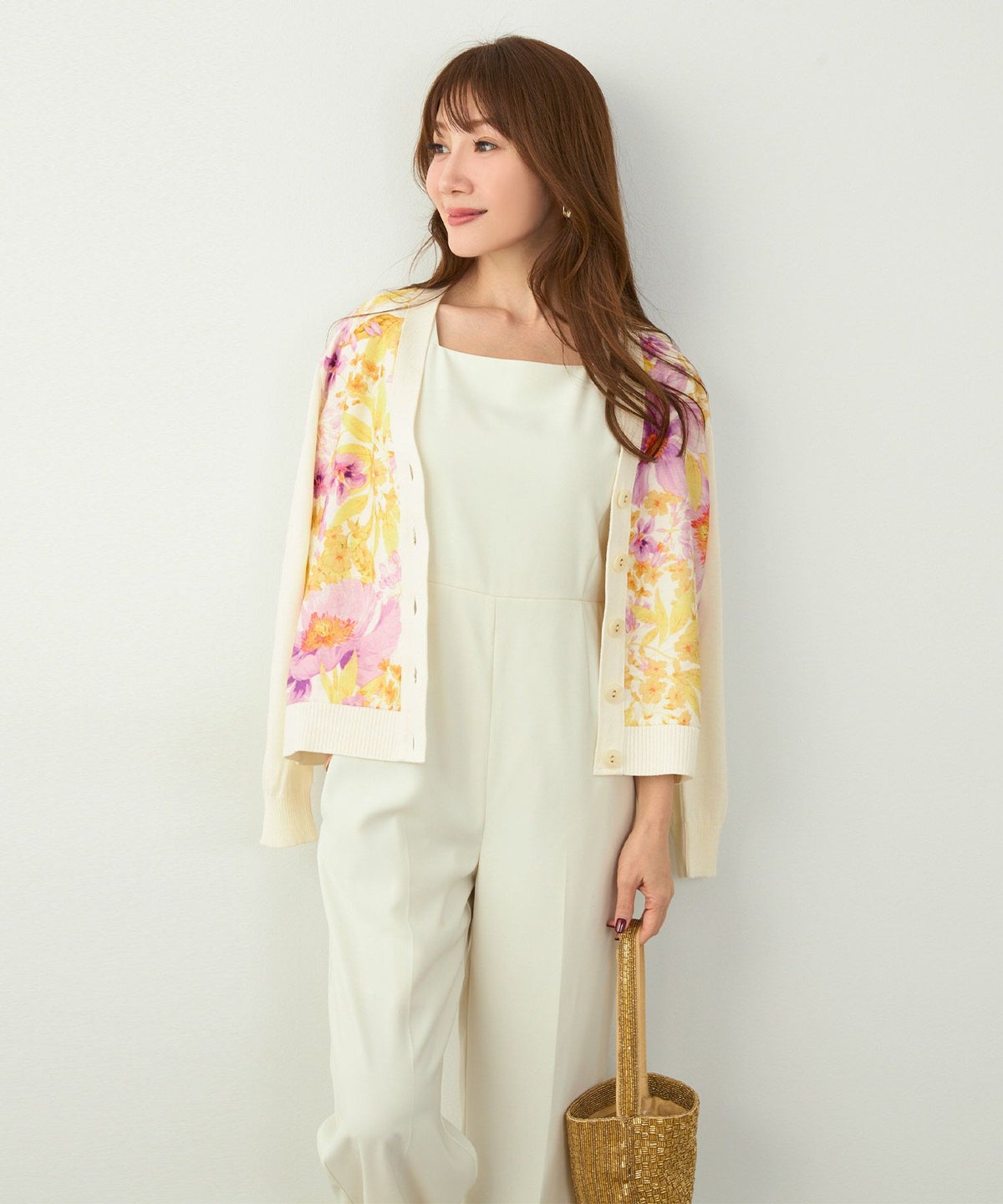 手洗い可 日本製 アンサンブル対応 秋冬春 長袖 可愛い 上品 きれいめ オフィス 柄 フェミニン ジョイントスペース