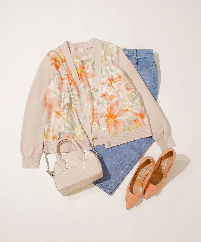 手洗い可 日本製 アンサンブル対応 秋冬春 長袖 可愛い 上品 きれいめ オフィス 柄 フェミニン ジョイントスペース