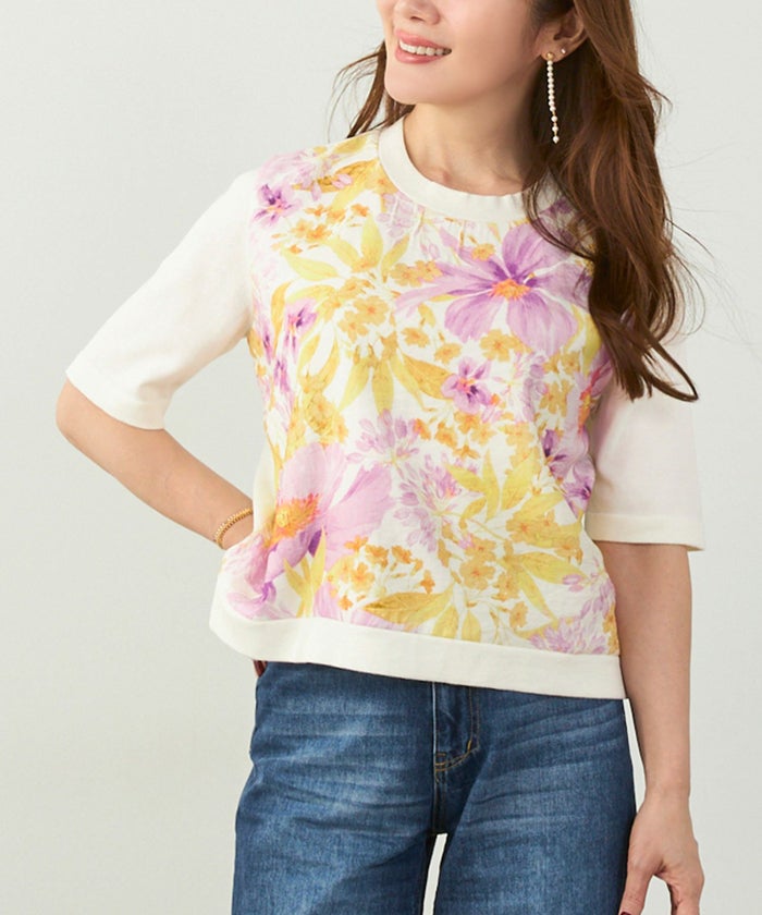 手洗い可 日本製 アンサンブル対応 秋冬春 可愛い 上品 きれいめ オフィス 柄 フェミニン ジョイントスペース