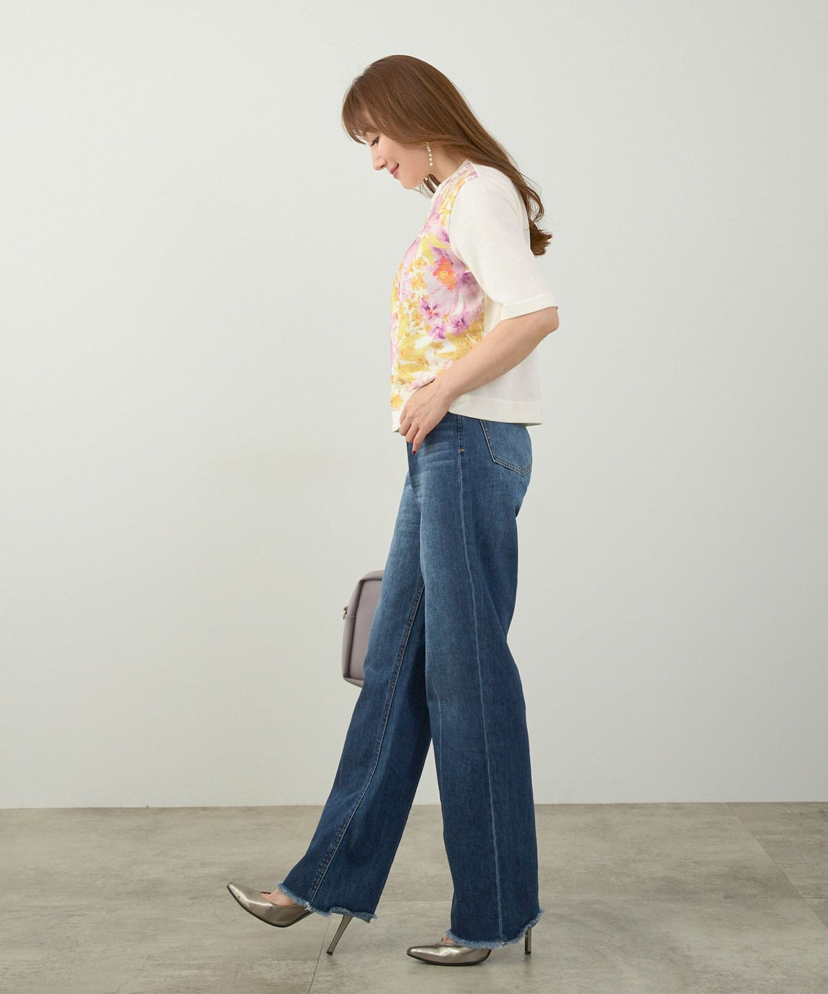 手洗い可 日本製 アンサンブル対応 秋冬春 可愛い 上品 きれいめ オフィス 柄 フェミニン ジョイントスペース