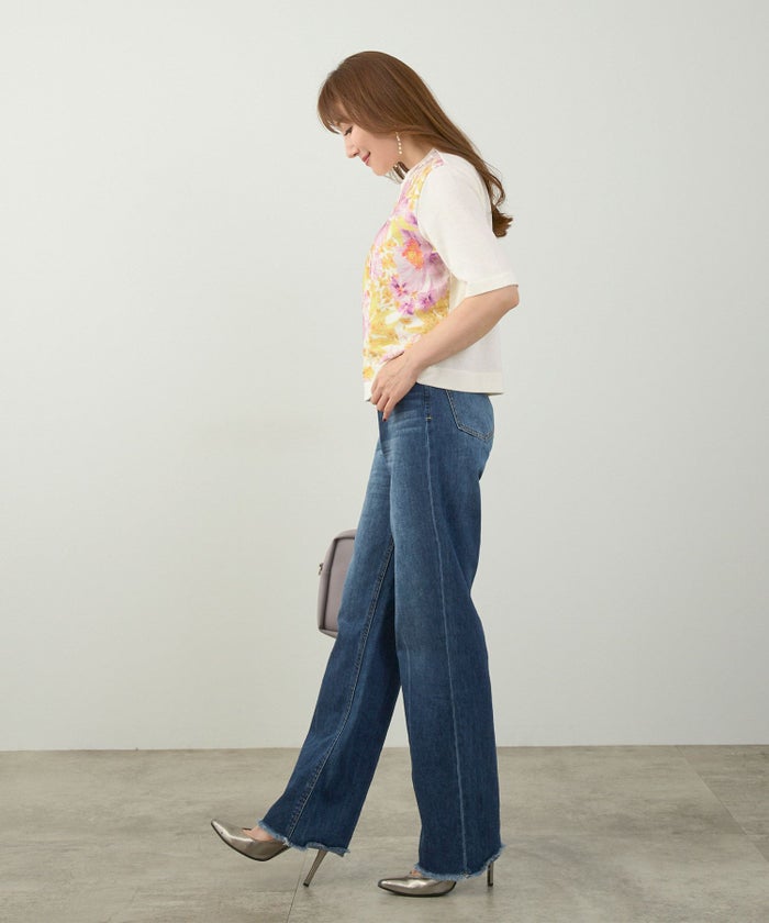 手洗い可 日本製 アンサンブル対応 秋冬春 可愛い 上品 きれいめ オフィス 柄 フェミニン ジョイントスペース