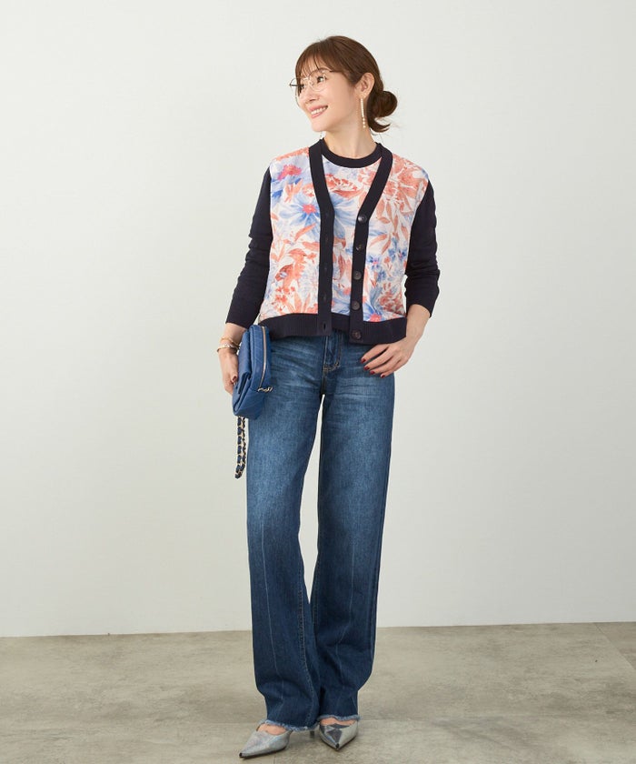 手洗い可 日本製 アンサンブル対応 秋冬春 可愛い 上品 きれいめ オフィス 柄 フェミニン ジョイントスペース