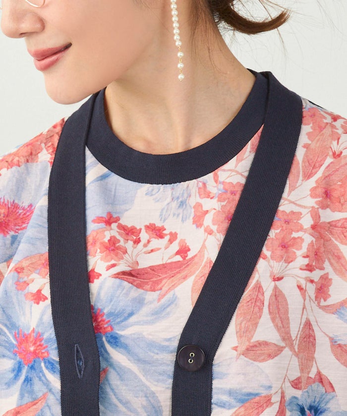 手洗い可 日本製 アンサンブル対応 秋冬春 可愛い 上品 きれいめ オフィス 柄 フェミニン ジョイントスペース