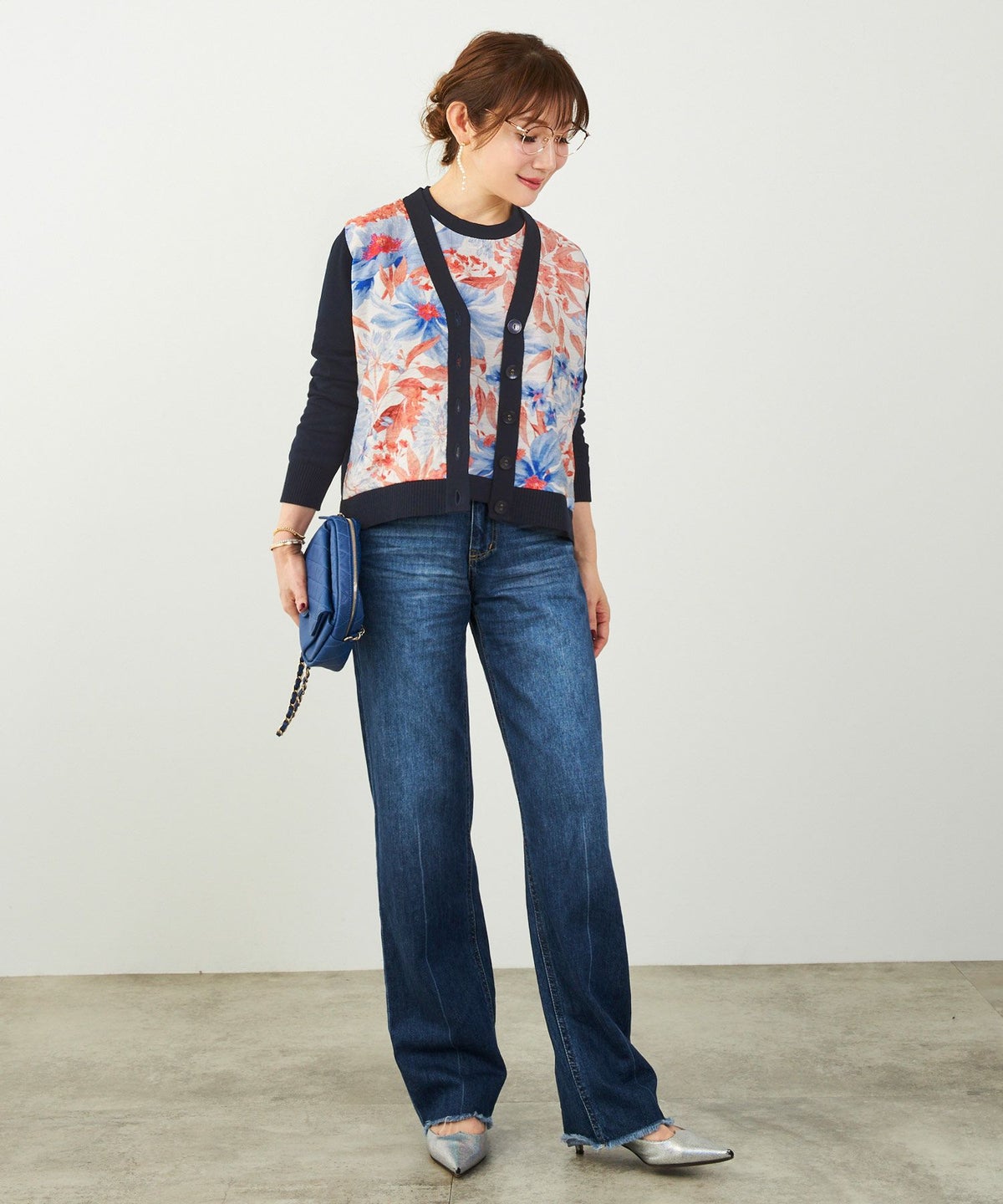 手洗い可 日本製 アンサンブル対応 秋冬春 可愛い 上品 きれいめ オフィス 柄 フェミニン ジョイントスペース