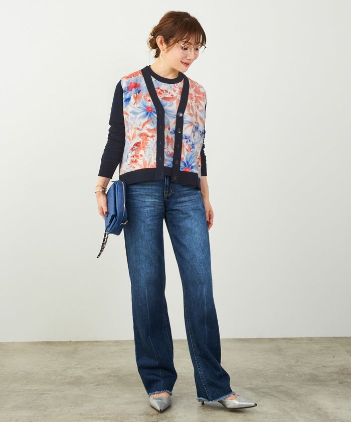 手洗い可 日本製 アンサンブル対応 秋冬春 可愛い 上品 きれいめ オフィス 柄 フェミニン ジョイントスペース