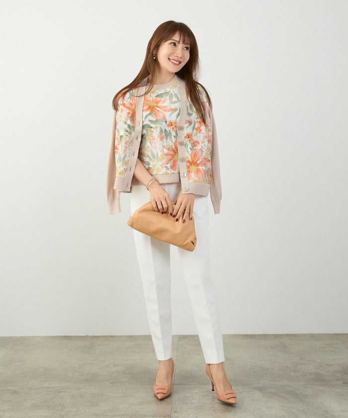 手洗い可 日本製 アンサンブル対応 秋冬春 可愛い 上品 きれいめ オフィス 柄 フェミニン ジョイントスペース