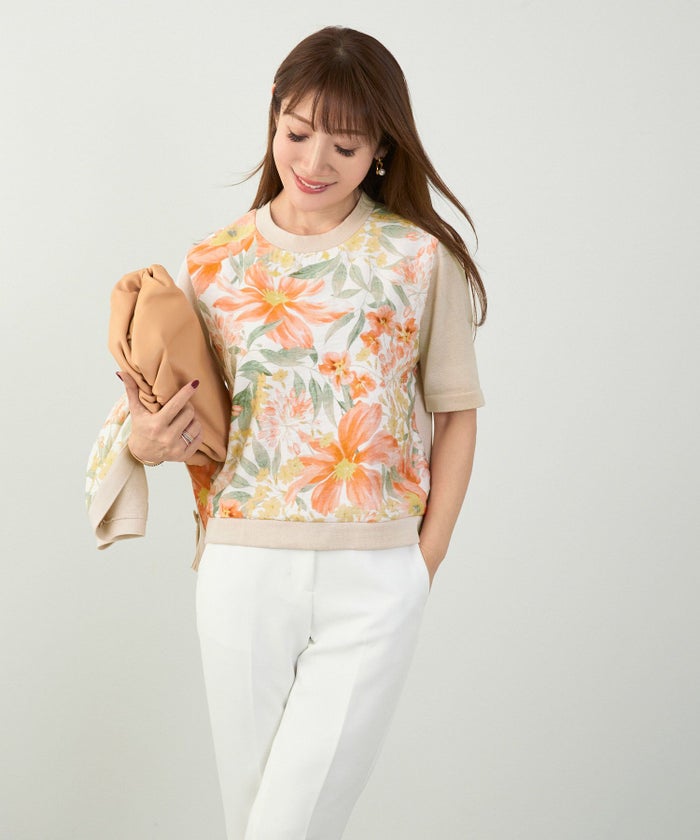 手洗い可 日本製 アンサンブル対応 秋冬春 可愛い 上品 きれいめ オフィス 柄 フェミニン ジョイントスペース