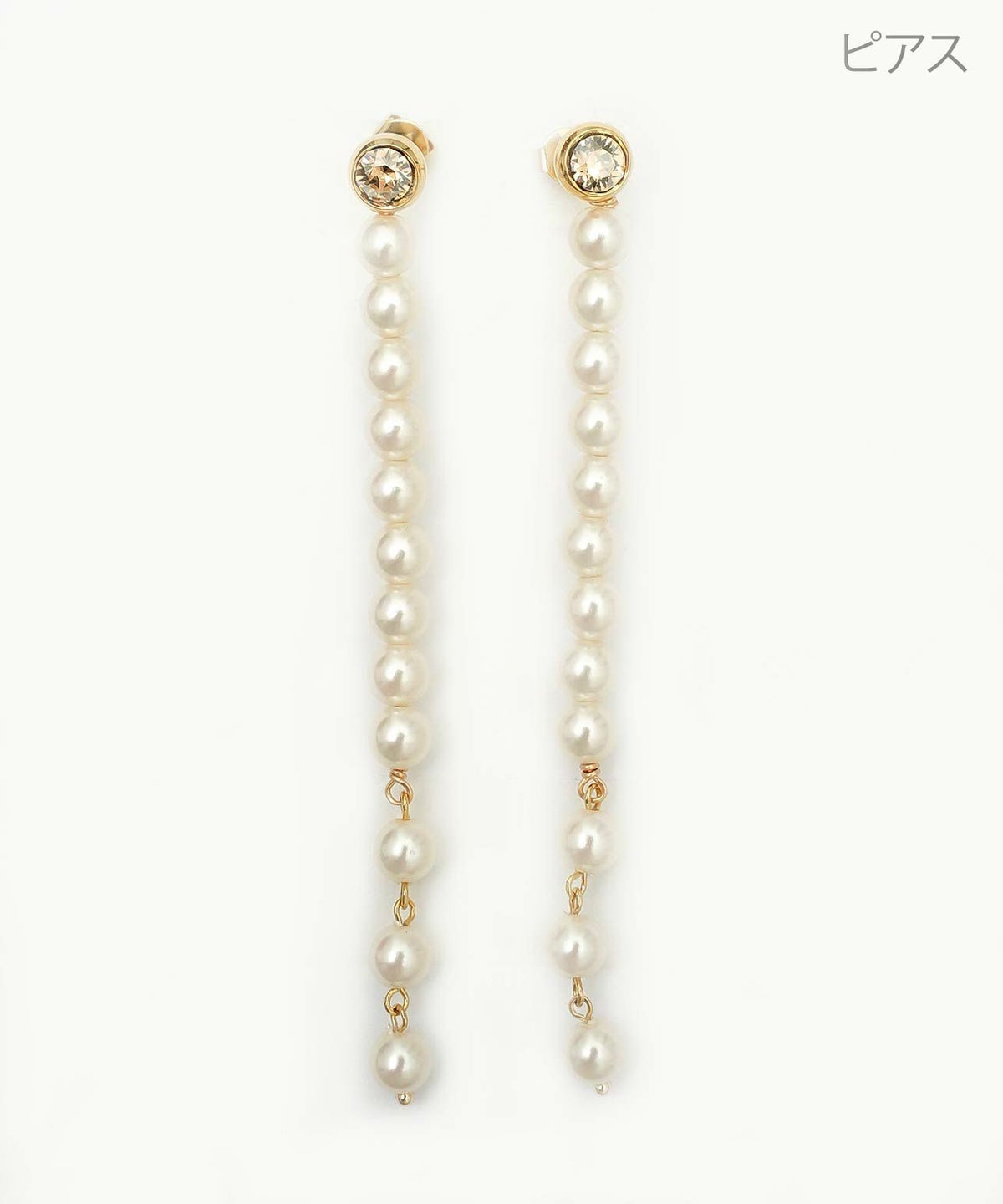 ライン パール ピアス イヤリング Grace Line Pearl Pierce Earring 真鍮 チタンポスト クリスタル プラパール オケージョン デイリー グレース ライン パール ピアス イヤリング Grace Line Pearl Pierce Earring （Liala）