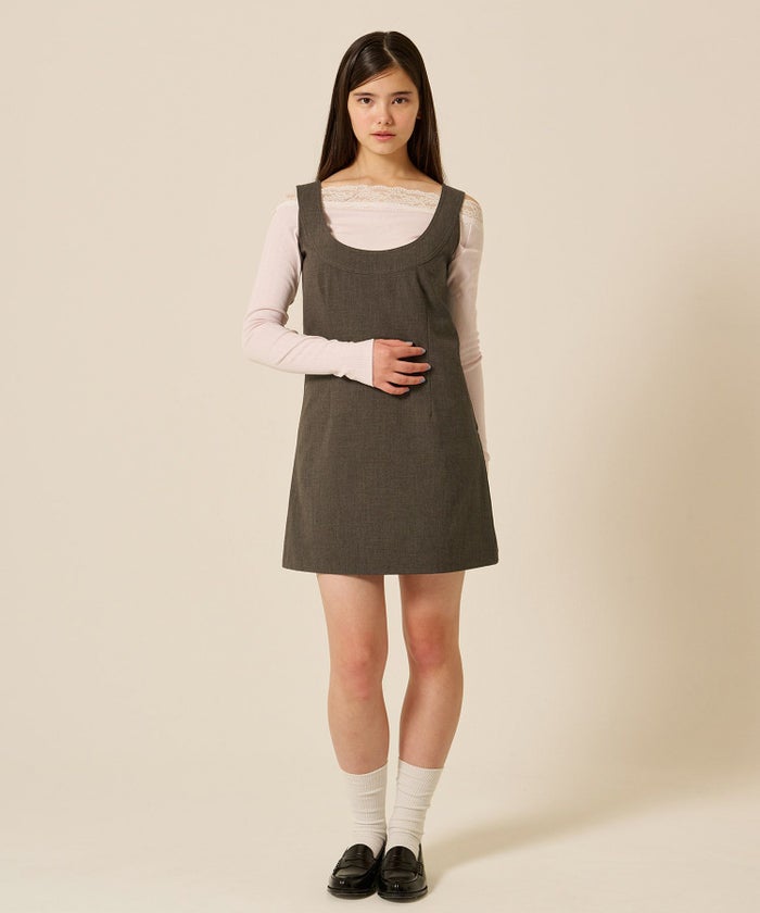 ミニ/ジャンスカ/グレー