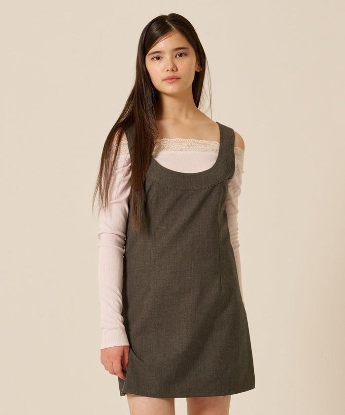 ミニ/ジャンスカ/グレー