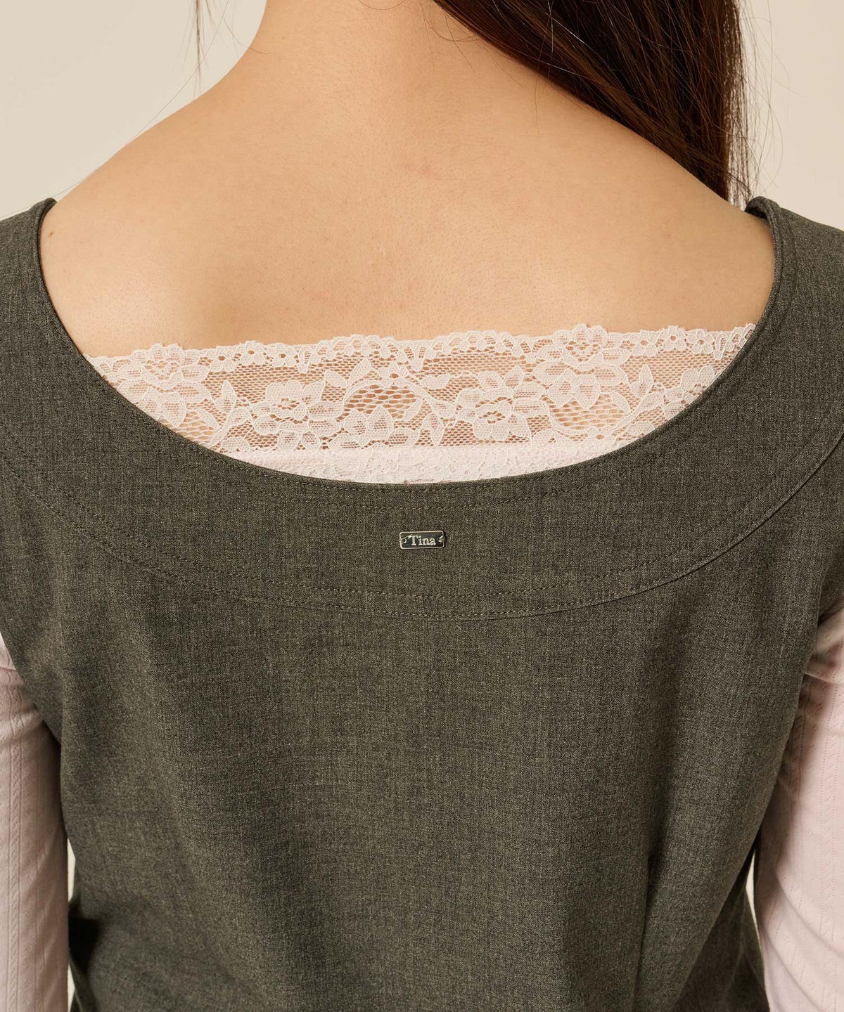 ミニ/ジャンスカ/グレー