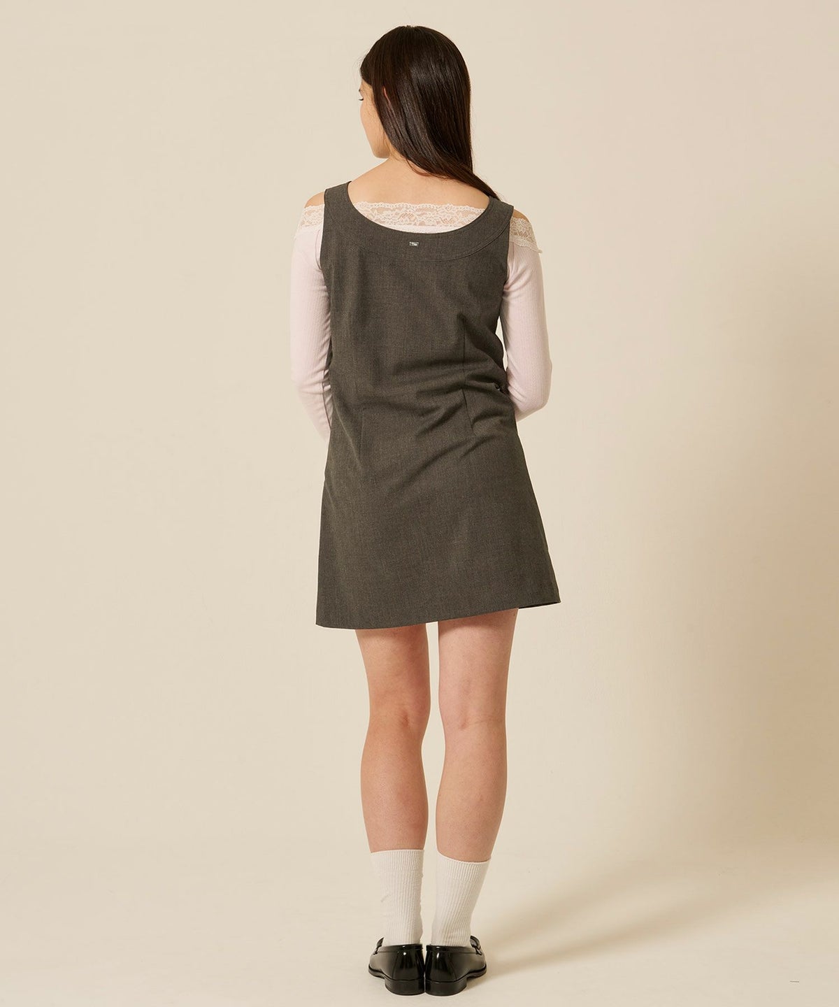 ミニ/ジャンスカ/グレー