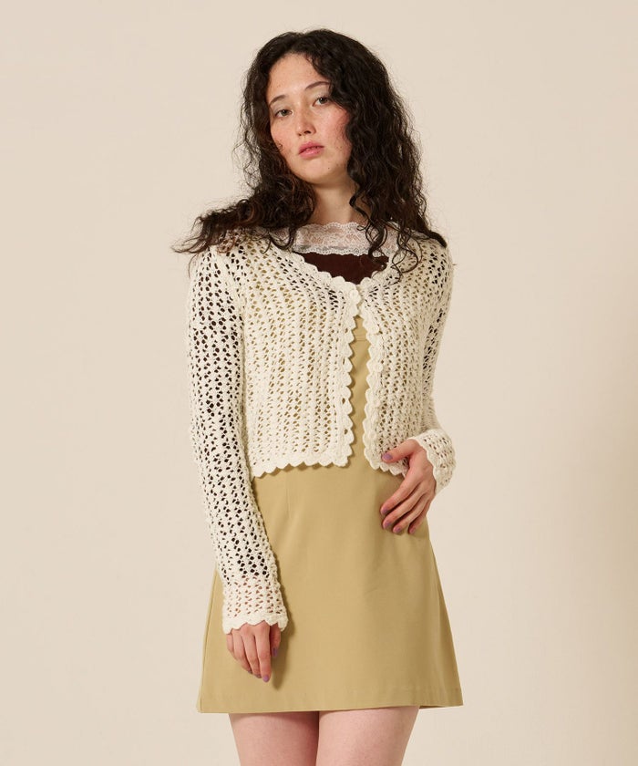 カーディガン/スラブ/アイボリー