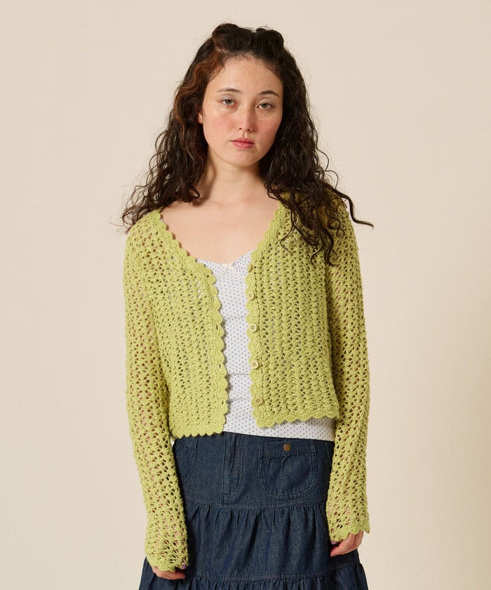 カーディガン/スラブ/グリーン