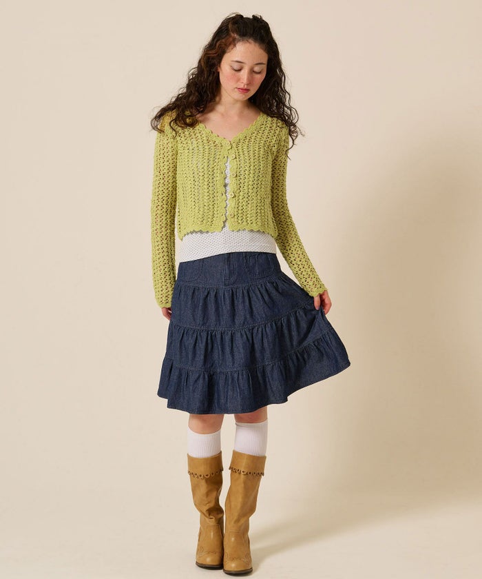 カーディガン/スラブ/グリーン