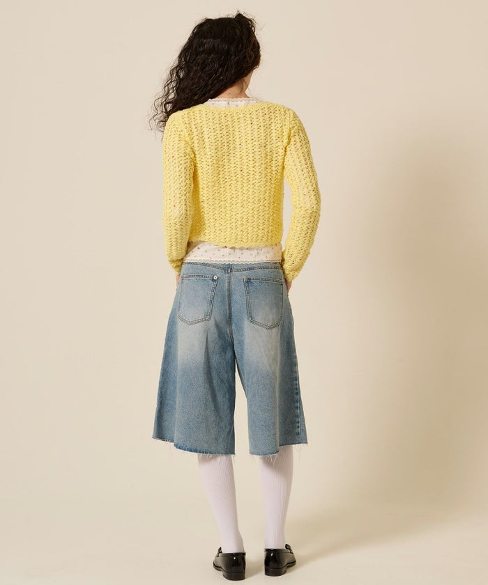 カーディガン/スラブ/イエロー