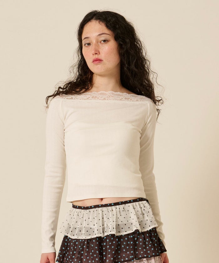 レース/オフショル/ロンT