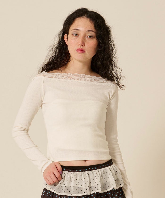 レース/オフショル/ロンT