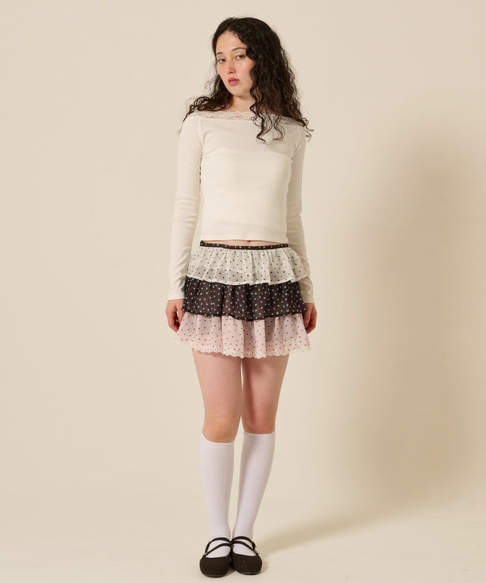 レース/オフショル/ロンT