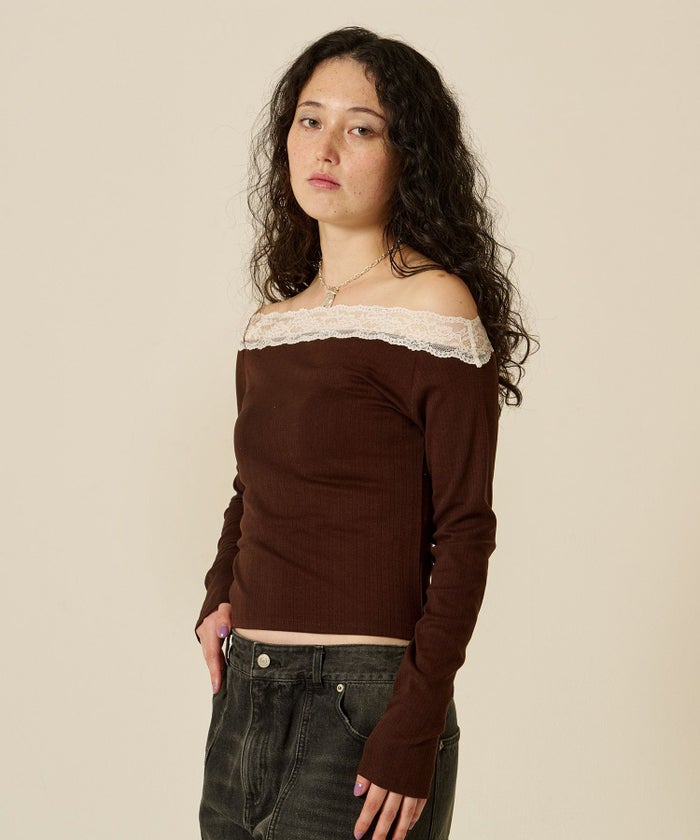 レース/オフショル/ロンT