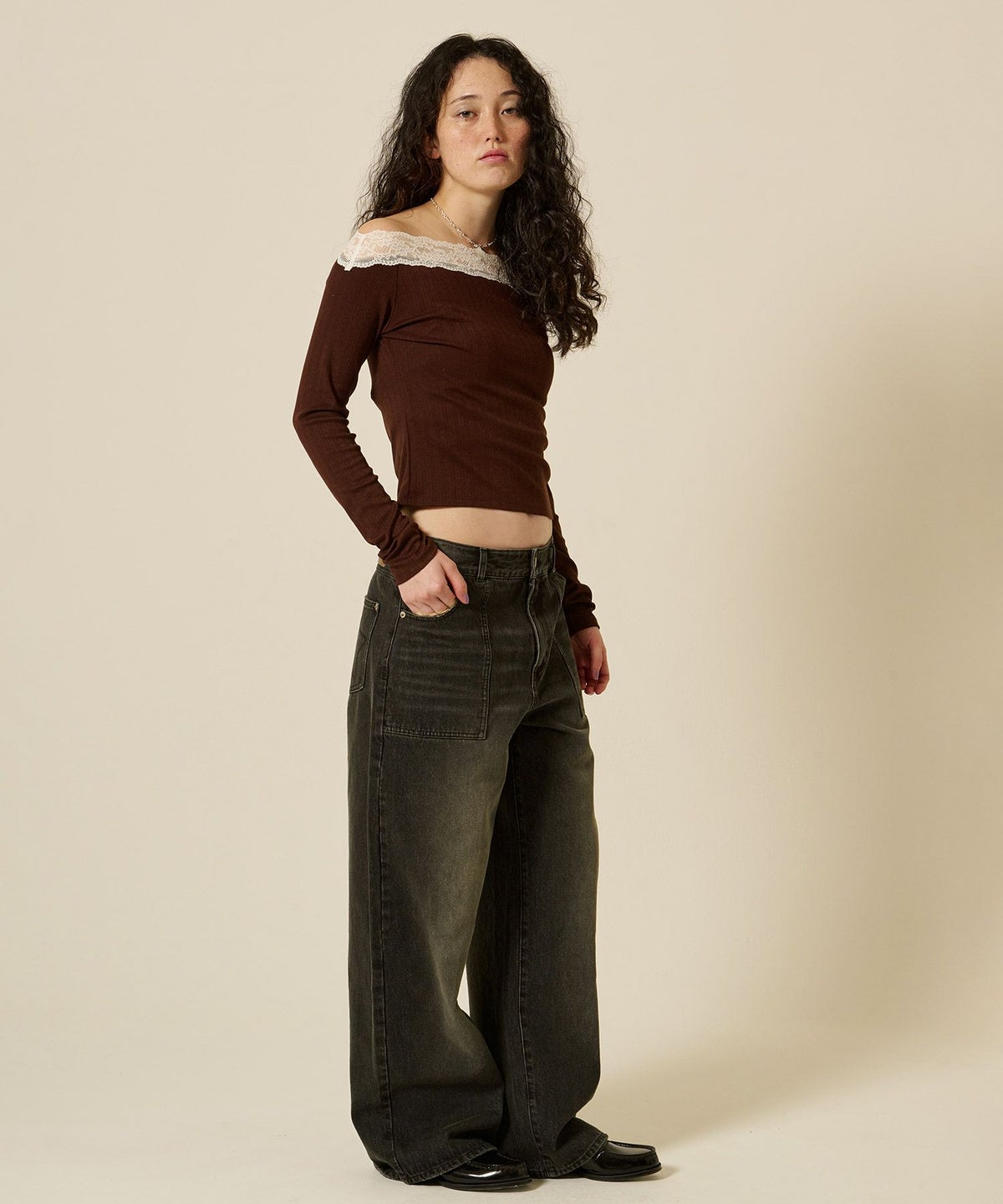 レース/オフショル/ロンT